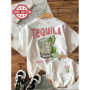 Retro Lemon Drink Loose 100 Cotton T-Shirts Female Funny T Shirts Fashion Graphic Tees Tops Women Clothing