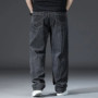Loose Jeans Men Wide Leg Straight Stretched 150KG Elastic Plus Size 44 46 48 High Waist Large Trousers Classic Black Male Pants