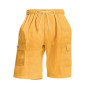 Men's Summer Corduroy Cargo Shorts Casual Multi-Pocket Drawstring Waist Breathable Sports Beach 5-Point Pants Loose Fit Trousers