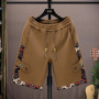 2025 Trendy Summer Embroidery Shorts Men Streetwear Hip Hop Straight Leg Short Pants Casual Sports Five-Point Pants male