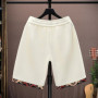 2025 Trendy Summer Embroidery Shorts Men Streetwear Hip Hop Straight Leg Short Pants Casual Sports Five-Point Pants male