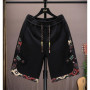 2025 Trendy Summer Embroidery Shorts Men Streetwear Hip Hop Straight Leg Short Pants Casual Sports Five-Point Pants male