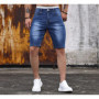 Men Jeans Shorts Strecth Washed Vintage Distressed Pockets Button Basics Straight Denims Streetwear 2025 Summer Short Pants