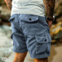 Men's Casual And Cargo Shorts Summer Corduroy Loose Elastic Waist Multi-Pocket Leisure Pants Embroidery Male Trousers HWY6689