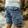 Men's Casual And Cargo Shorts Summer Corduroy Loose Elastic Waist Multi-Pocket Leisure Pants Embroidery Male Trousers HWY6689