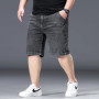 Men Shorts Loose Half Denim Trousers Summer Stretched Plus Size 150KG 46 48 50 52 Elastic High Waisted Oversized Short Jeans