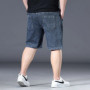Men Shorts Loose Half Denim Trousers Summer Stretched Plus Size 150KG 46 48 50 52 Elastic High Waisted Oversized Short Jeans