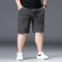 Men Shorts Loose Half Denim Trousers Summer Stretched Plus Size 150KG 46 48 50 52 Elastic High Waisted Oversized Short Jeans