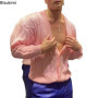 Sexy Deep V-Neck Pink Sweaters Men Fashion Loose Buttoned Long Sleeve Knit Cardigan 2026 Spring Trendy Streetwear Men's Knitwear