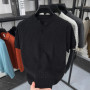 Men Trendy Henry Collar Knitwear Spring Summer 2025 Male Breathable 100 Cotton Clothes Short Sleeve Tops Pullover Knit T-shirts