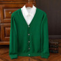 Loose Men's Knitted Wool V-Neck Cardigan Autumn Winter Base Layer Shirt Open Front Sweater Casual Style Large Size Knitwear