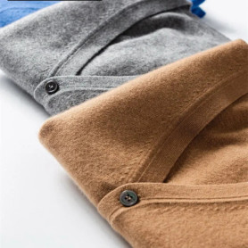 Loose Men's Knitted Wool V-Neck Cardigan Autumn Winter Base Layer Shirt Open Front Sweater Casual Style Large Size Knitwear
