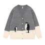 Cartoon Penguin Printed Full Cardigan Sweater with Buttons Casual V Neck Knit Cardigans Oversized Fashion Knitwears Y2k 2025
