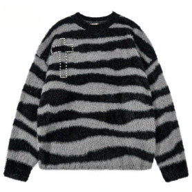 Cross Graphic Y2K Sweaters Men Streetwear Harajuku Hip Hop Oversized Sweaters Knit Jumper Casual Loose Sweaters Knitwear