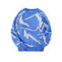 2025 New Men Graffiti Jacquard Pullover Sweater Casual Round Neck Contrast Color Knitwear Streetwear Fashion
