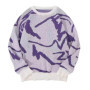 2025 New Men Graffiti Jacquard Pullover Sweater Casual Round Neck Contrast Color Knitwear Streetwear Fashion