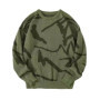 2025 New Men Graffiti Jacquard Pullover Sweater Casual Round Neck Contrast Color Knitwear Streetwear Fashion