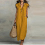 Summer V Neck Ruffle A-Line Party Dresses Elegant Butterfly Sleeve Bohemian Long Dress Loose Pocket Women Casual Maxi Dresses