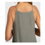 Women Cotton linen Side Split Long Slip Dress Summer Lady Strapless Solid Color Holiday Party Dresses