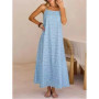 Beach Casual Spaghrtti Strap Long Dress Women Summer 2026 Elegant Sleeveless Backless Lace Maxi Dresses Casual