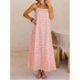 Beach Casual Spaghrtti Strap Long Dress Women Summer 2026 Elegant Sleeveless Backless Lace Maxi Dresses Casual