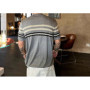 New Retro Contrasting Color Lapel Button Versatile Knitted Shirt Short Sleeved Cardigan Men's Summer Jacket
