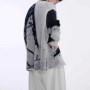 Autumn New Men's Gradient Cardigan Sweater American Retro Fashion Trendy Casual High Street Loose Fit Niche Men's Top 2025