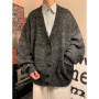 Autumn Winter New V-neck Cardigan Men's Loose Casual Knitted Sweater Trendy Daliy Simple All-match High Street Soft Coats
