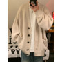 Autumn Winter New V-neck Cardigan Men's Loose Casual Knitted Sweater Trendy Daliy Simple All-match High Street Soft Coats