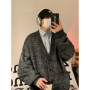 Autumn Winter New V-neck Cardigan Men's Loose Casual Knitted Sweater Trendy Daliy Simple All-match High Street Soft Coats