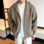 Spring and Summer New Cardigan Knitted Sweater Men's Striped Jacket Warm British Business