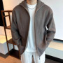 Spring and Summer New Cardigan Knitted Sweater Men's Striped Jacket Warm British Business
