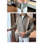 Spring and Summer New Cardigan Knitted Sweater Men's Striped Jacket Warm British Business
