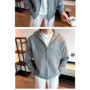 Spring and Summer New Cardigan Knitted Sweater Men's Striped Jacket Warm British Business
