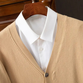 Cashmere Sweater Men's Clothing V-Neck Cardigan Knit Spring Autumn Loose Tops High-End Jersey Hombre Pull Homme Wool Coat