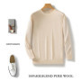 100 Pure Merino Wool Sweater Men's Round Collar Pullover Spring Autumn New Business Knitted Tops Casual Large Size Men's Shirt