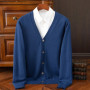 Wool Mens Sweater Cardigan Business Casual Classic V-neck Solid Color Cardigan Men Sweater Korean Fashion Mens Clothes
