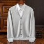 Wool Mens Sweater Cardigan Business Casual Classic V-neck Solid Color Cardigan Men Sweater Korean Fashion Mens Clothes