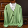 Wool Mens Sweater Cardigan Business Casual Classic V-neck Solid Color Cardigan Men Sweater Korean Fashion Mens Clothes