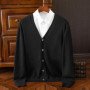 Wool Mens Sweater Cardigan Business Casual Classic V-neck Solid Color Cardigan Men Sweater Korean Fashion Mens Clothes
