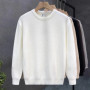 Korean Style Men's Sweater Vertical Stripes Round Neck Pullovers High Quality Inner Soft Knitted Fashion Versatile Undershirt