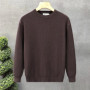 Korean Style Men's Sweater Vertical Stripes Round Neck Pullovers High Quality Inner Soft Knitted Fashion Versatile Undershirt