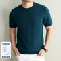 High End Lyocell Breathable Knitwear 2026 Spring Summer Men Silk Cotton Knit Tops Short Sleeve Clothes Pullover Knitting t-shirt