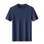 High End Lyocell Breathable Knitwear 2026 Spring Summer Men Silk Cotton Knit Tops Short Sleeve Clothes Pullover Knitting t-shirt