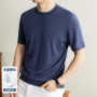 High End Lyocell Breathable Knitwear 2026 Spring Summer Men Silk Cotton Knit Tops Short Sleeve Clothes Pullover Knitting t-shirt