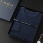 100 Pure Mink Cashmere Men's Round Neck Sweater For Autumn Winter, Casual Knitted Long Sleeved Pullover Sweater Men's Clothng