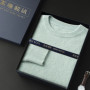 100 Pure Mink Cashmere Men's Round Neck Sweater For Autumn Winter, Casual Knitted Long Sleeved Pullover Sweater Men's Clothng