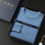 100 Pure Mink Cashmere Men's Round Neck Sweater For Autumn Winter, Casual Knitted Long Sleeved Pullover Sweater Men's Clothng