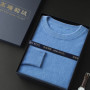 100 Pure Mink Cashmere Men's Round Neck Sweater For Autumn Winter, Casual Knitted Long Sleeved Pullover Sweater Men's Clothng