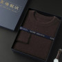 100 Pure Mink Cashmere Men's Round Neck Sweater For Autumn Winter, Casual Knitted Long Sleeved Pullover Sweater Men's Clothng